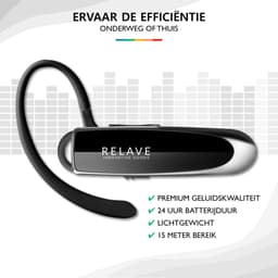 Zakelijke 5.0 Bluetooth headset Relave - Office - Auto - Werk - Zwart - Handsfree bellen - GSM - 24 uur bellen — thumbnail 3