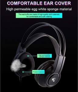 Computer Headset - Verstelbare Microfoon - Noise cancelling - Laptop - Geschikt voor: Playstation Gaming Koptelefoon Plug&Play USB Kabel - Zwart — thumbnail 4