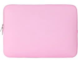 Laptoptas Laptop Sleeve - Soft Sleeve Hoes - Extra Bescherming - 15 inch - Neopreen - Universele Laptophoes - Macbook Sleeve - met Ritssluiting - Laptop Tas - Foam - Macbook - Notebook - Licht roze