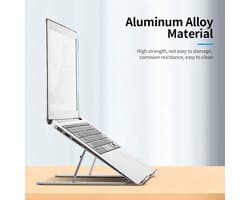Universele Ergonomische Laptopstandaard 10-17.6’’inch - Aluminium - Verstelbaar - Laptop houder - Tablet Houder - Laptop Steun