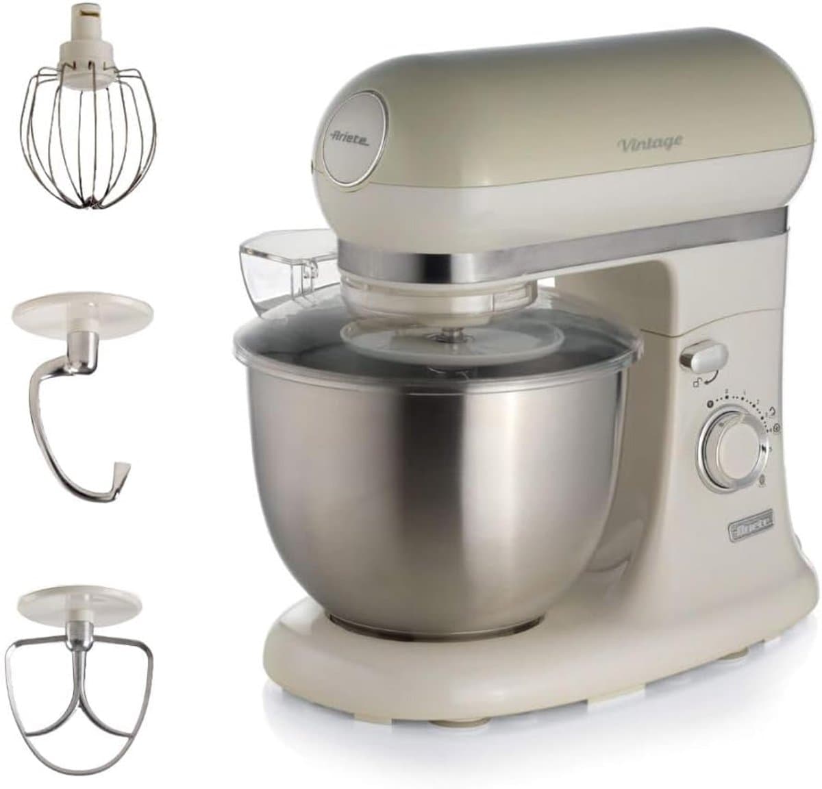 Ariete 1588/03 staande mixer - 1000 W vermogen - 5 liter roestvrijstalen mengkom - planetair mengsysteem - inclusief 3 opzetstukken — afbeelding 1