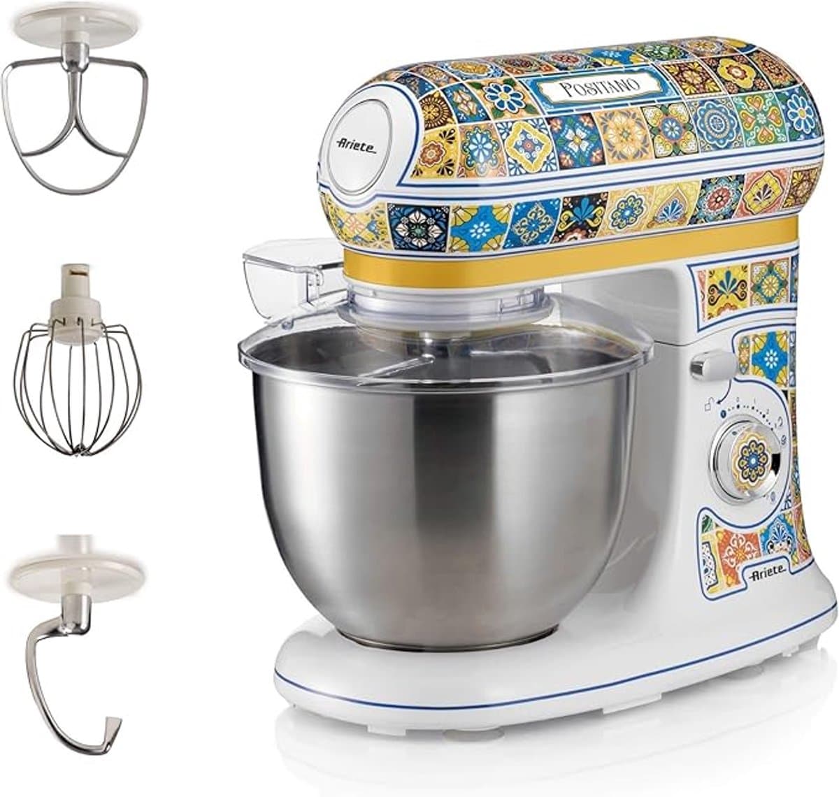 Ariete Positano 1588 - Italiaans design keukenmachine - 5.5 liter - 3 accessoires - 2400 Watt - 7 snelheden — afbeelding 1