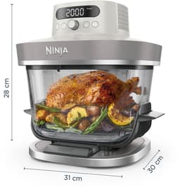 Ninja CRISPi PRO 7-in-1 Glazen Airfryer met 7 functies - Airfryen, Bakken, Braden, Rijzen, Drogen. Max Crisp en Opnieuw krokant maken - 2.3 liter en 5.7 liter glazen schaal - PFAS vrij koken - Stone - AS101EULG — thumbnail 10