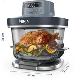 Ninja CRISPi PRO 7-in-1 Glazen Airfryer met 7 functies - Airfryen, Bakken, Braden, Rijzen, Drogen. Max Crisp en Opnieuw krokant maken - 2.3 liter en 5.7 liter glazen schaal - PFAS vrij koken - Cyberspace - AS101EUCY — thumbnail 13