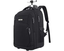 Eleganci® Travel Rugzak - Trolley Laptop 18 inch - Handbagage - USB - Zwart