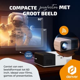 Denver Mini Beamer - Full HD 1920*1080P - 30 ANSI Lumen - Projector - Thuisbioscoop - HDMI - USB-C - PR1000 — thumbnail 5
