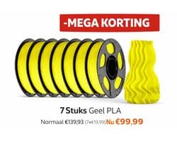 ANYCUBIC PLA Basic filament - Gestructureerd GEEL 1 kg - 7 Stuks = 7KG
