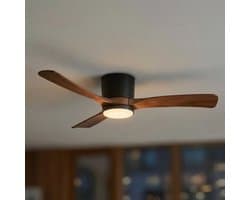 LED Plafondventilator | Zwart | 18W | 1440 lumen | CCT - Kleurwissel | Niet dimbaar — afbeelding 1