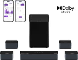 ULTIMEA Poseidon D80 Boom - 7.1 Soundbar voor tv - met Dolby Atmos Soundbar - Draadloze Subwoofer & 4 Surround Speakers - Zwart — thumbnail 1