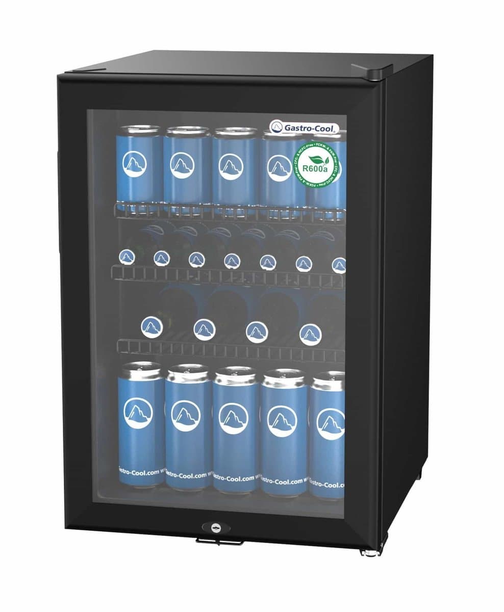 Gastro-Cool KW65 - Mini koelkast met glazen deur 62 Liter - Zwart/Zwart/Zwart 204101 — afbeelding 1