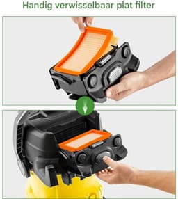3 stuks stofzuigerfilters - Vervangend plat geplooid filter - Geschikt voor Karcher MV4 MV5 MV6 WD4 WD5 WD6, WD4P WD5P WD6P nat- en droogstofzuigers — thumbnail 3
