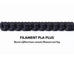 15x 1KG Zwarte Filament PLA+ 3D Printer Filament 1.75mm – Hoogwaardig 3D Printing Filament, Extra Sterk en Flexibel, Anti-Warp, Glanzend, Compatibel met FDM Printers, Print Zonder Problemen