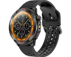 Knobbout Outdoor GPS Smartwatch – 1.43” AMOLED Scherm (466×466) – Bluetooth Bellen – Always-On Display (AOD)-Dubbele Frequentie + 6-Satelliet Locatie – Kompas, Hoogtemeter, Barometer – 100+ Sportmodi – IP68 Waterdicht – 10 Dagen Batterijduur- Zwart