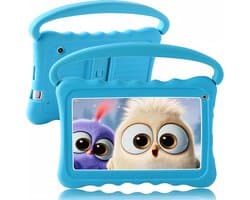 Kindertablet 7 Inch met Beschermhoes – Touchscreen Tablet voor Kinderen, 2GB RAM + 32GB Opslag, Dual Camera, Ouderlijk Toezicht, WiFi & Bluetooth (Blauw)