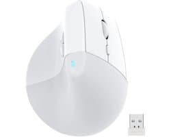 6D Vertical Ergonomische Muis Bluetooth Draadloos Oplaadbaar Stil Klikken voor Laptop & PC – Wit – voor Thuis en Kantoor