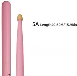 1 Paar Drumstokken 5A – Drumsticks - Gekleurde Drumstokken - Roze - LOUZIR — thumbnail 2