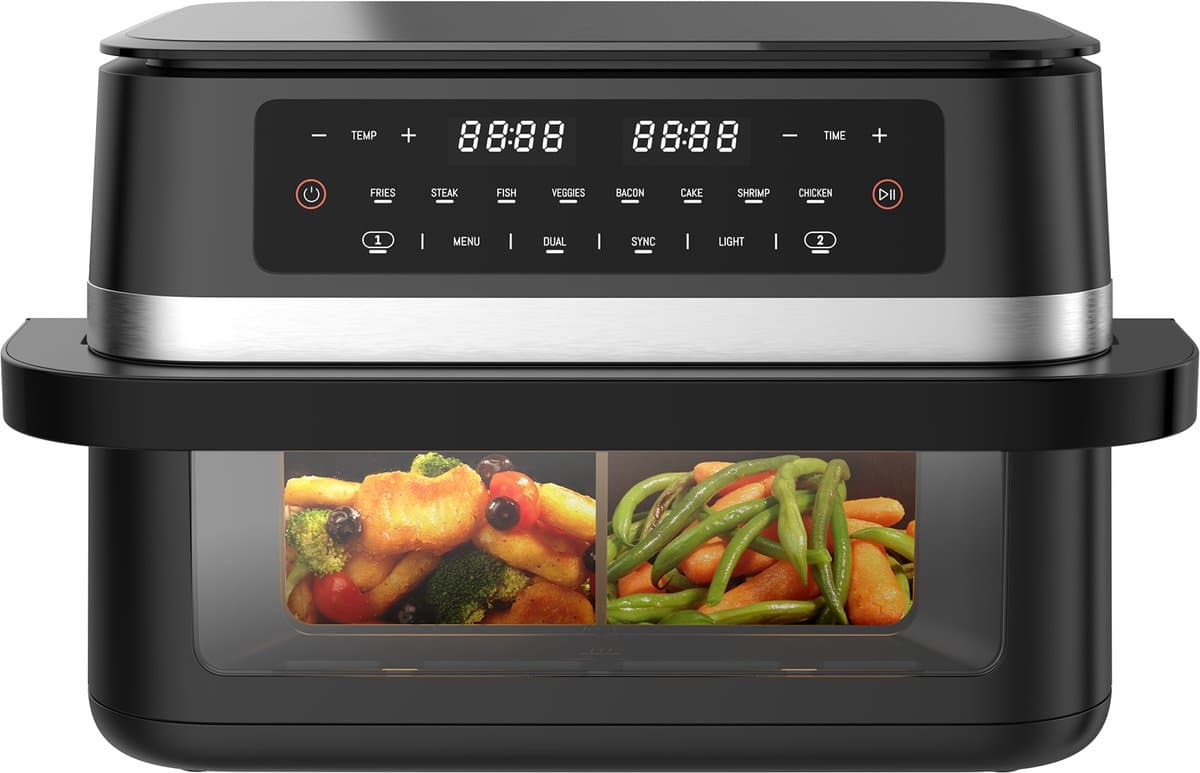 Dewelling XXL Dual Zone Heteluchtfriteuse DUAF-LR-100A 11L – 2950W Airfryer met Zichtvenster en Uitneembare Scheidingswand — afbeelding 1