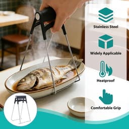 keukentangen - RVS-grippers voor hete platen- Anti-verbranding - Multifunctionele tang voor magnetron - Airfryer Tang - 2 Stuks — thumbnail 2