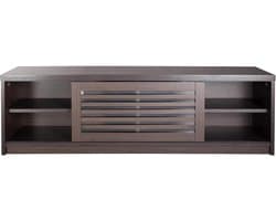 TV-kast 120 cm met louverdeur - modern TV-meubel voor 55 inch - donkerbruin