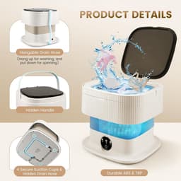 Mini Wasunit - Compacte Wasmachine - Kamperen Reizen - Met Centrifuge - 11 Liter Capaciteit — thumbnail 5
