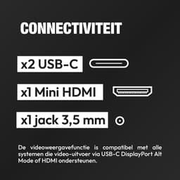 Logicom Nomad Display - Portable Monitor - Full HD - 15,6" - IPS scherm - Draagbare monitor - USB-C & Mini HDMI - Kickstand - zwart — thumbnail 10