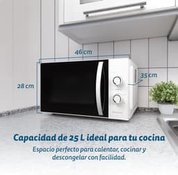 Magnetron met Grill 800W - 25 Liter Inhoud, 5 standen en Ontdooi Functie — thumbnail 4