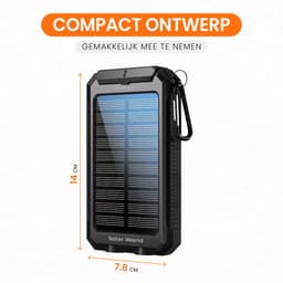 powerbank met zonnepaneel - geschikt voor iphone -geschikt voor samsung- zonneenergie - 10000mah - powerbanks -noodpakket- solar - — thumbnail 4
