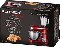 Multifunctionele keukenrobot met glazen blender en roestvrijstalen kom — thumbnail 3