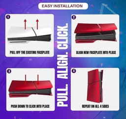 Playstation 5 Slim Faceplates Disc Edition (geschikt voor PS5 Slim & PS5 Pro) - Excl. Mid Skin - Accessoires - Faceplate - Cover - Plate - Skin - Volcanic Red/Rood — thumbnail 3