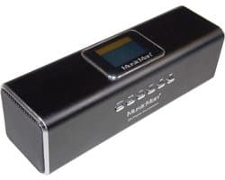 Draagbare Stereo Luidspreker met Oplaadbare Accu en LCD-Display - Zwart