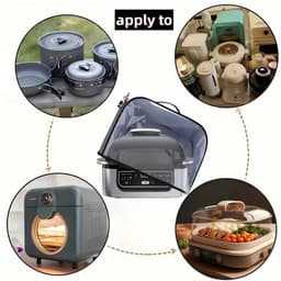 Airfryer accessoires - Stofhoes Geschikt voor Ninja Foodi Grill AG301 AG302 AG400 Airfryer - Waterdichte - transparante stofhoes met opbergvakken - 34*35.5*25cm - Broodroosterhoes - duurzaam - Oxford-stof - voor huishoudelijk gebruik — thumbnail 12