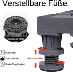 Verstelbaar Onderstel voor Wasmachine met 8 Poten en Wielen - Anti-trilling — thumbnail 5