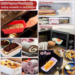 Vierdelige cakevormenset, kleine siliconen bakvormpjes, geschikt voor cakes, sandwiches, financiers, accessoires voor de airfryer, bakgerei. — thumbnail 5