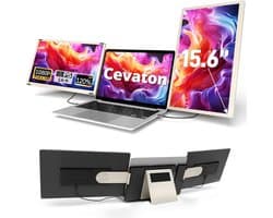 Draagbare 15,6 inch FHD 1080P IPS Laptop Schermverlenger, Plug & Play Triple Monitor voor 13-17,3 inch Laptops