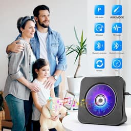 TENZHVXI - Cd-speler - Draagbare Cd-speler Met Bluetooth - Verticale Desktopontwerp/Lcd-scherm/HiFi-luidsprekers - 1 Stuk - Zwart — thumbnail 2