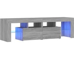 TV Meubel met LED Verlichting in Sonoma Grijs, 140 cm Breed