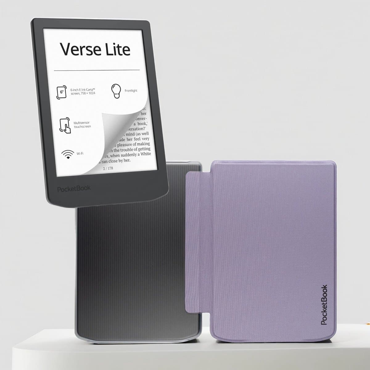 PocketBook Verse Lite - E-reader - Transparant Paars Hoesje - Voordeelbundel — afbeelding 1