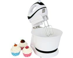 RWB® Mixer met Mengkom - Keuken Mixer - Mix Machine - Wit - ‎20 x 27 x 19 cm