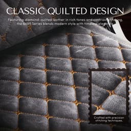 Dowinx luxe gamingstoel - ergonomische bureaustoel van leer met quilting - 4D armleuningen - massage lendensteun en voetensteun - verstelbaar van 90° tot 170° - belastbaar tot 200 kg - grijs — thumbnail 3