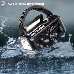 EverestPeak® Noodradio Zwart - Solar Opwindbaar - 10.000mAh - Solar powerbank - Survival Noodpakket — thumbnail 5
