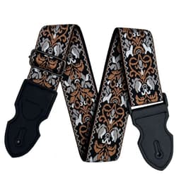 P&P® - Professionele Verstelbare Stevige Gitaarband - Guitar strap Band - Luxe Gitaarriem - Bas/Elektrische /Akoestische/ Klassieke Gitaar - Geborduurd Bruin — thumbnail 1