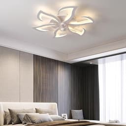 Zyrex® Plafonniere Met Ventilator - Plafondventilator - Plafondventilator Met Verlichting - Wit - 79cm x 79cm x 13cm — thumbnail 4