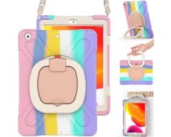 Schokbestendige iPad 10.2 (2020/2019) Hoes voor Kinderen met Screen Protector en Band