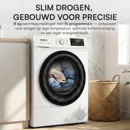 Heinner HHPD-HMY80IVFC+++ Warmtepompdroger 8 kg – Inverter Motor – 15 Programma’s met Anti-kreuk – Digitaal Display – Wit – 5 Jaar Garantie — thumbnail 8