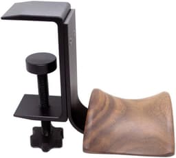 Koptelefoon Houder voor Onder het Bureau - Walnoot Hout en Metaal — thumbnail 3