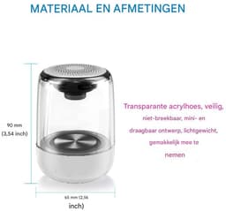 longziming -Draagbare Bluetooth Speaker met LED Verlichting – Bluetooth 5.0 Mini Speaker met 360° Stereo Geluid, TWS Koppeling en 8 Uur Batterij – Voor Binnen en Buiten — thumbnail 3