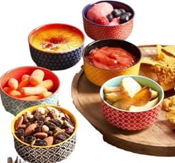 Goodivery- Crème Brulee schaaltjes - 6-Delige Set - 120 ML - Porselei - Souffle Vormpjes - Ovenbestendig - Kleine Ovenschaal - Ragout Fin Schalen - Magnetron - Airfryer- En Vaatwasmachinebestendig - Ø 9 cm — thumbnail 3