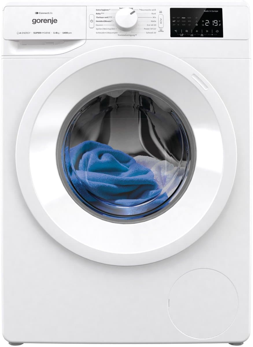Gorenje WPNEI84A1DTS - Wasmachine - 8 kg - 1400 rpm - Wit — afbeelding 1