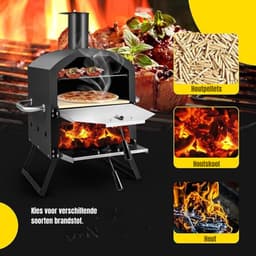 MIRA® Pizza oven Buiten - Pizza oven Buiten - Pizza oven Buiten Gas - Zwart - 31cm x 54cm x 72cm — thumbnail 2
