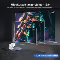 MIRA® Draagbare beamer - Beamer - Projector - Mini Beamer - Wit - 20cm x 11cm x 10cm — thumbnail 4